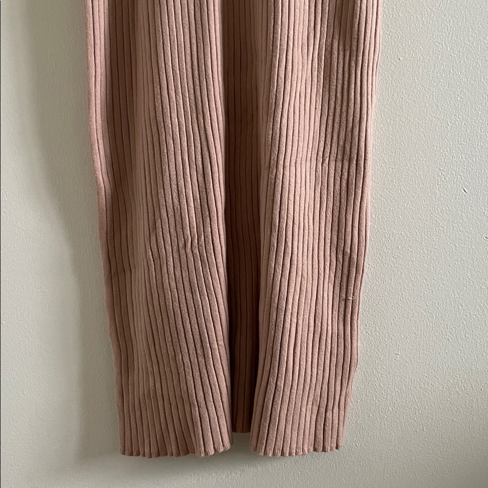 Varley Maeve Ribbed Knit Midi Dress Women’s XL Warm Taupe Neutral Short Sleeve - Picture 8 of 13